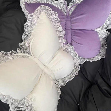 Decorative Cushions - Butterfly-shaped decorative cushion - Soft, supportive cushion - Suitable for office chairs and car seats (Purple).