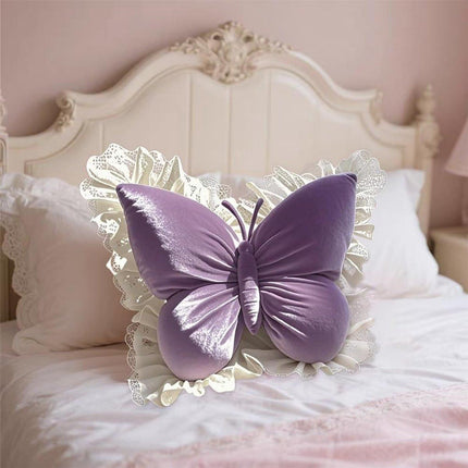 Decorative Cushions - Butterfly-shaped decorative cushion - Soft, supportive cushion - Suitable for office chairs and car seats (Purple).
