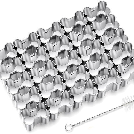Bone Cookie Cutters - Stainless Steel Baking Cup Set - Kitchen & Baking Tools - With Cleaning Brush - Enjoy cooking with your kids.
