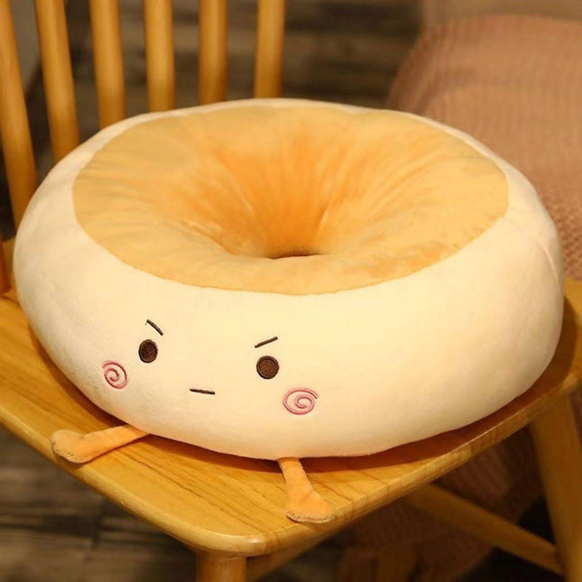 Round Seat Cushion - Round Chair Cushion - Donut Seat Cushion - Cute and Soft Decorative Cushion - Cartoon Design - Suitable Chairs for Bedrooms, Schools and Offices - 38*38*14cm (Angry Style).