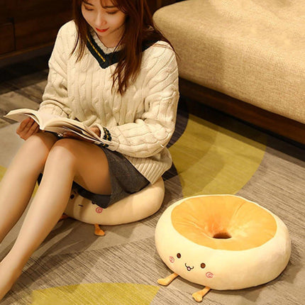 Round Seat Cushion - Round Chair Cushion - Donut Seat Cushion - Cute and Soft Decorative Cushion - Cartoon Design - Suitable Chairs for Bedrooms, Schools and Offices - 38*38*14cm (Angry Style).
