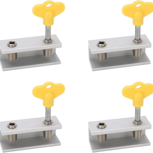 4-pack Door & Window Security - Aluminum and Stainless Steel - Reusable Window Locks - Improved Airflow - With Protective Pads - Suitable for Offices.