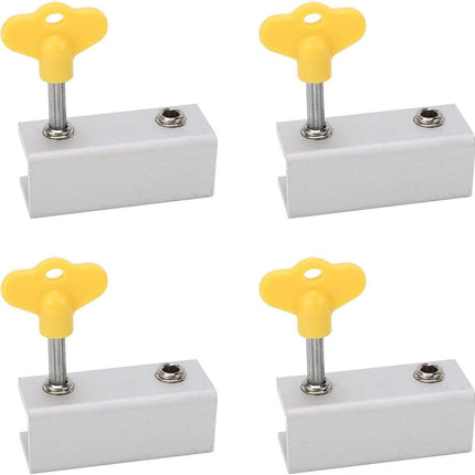 4-pack Door & Window Security - Aluminum and Stainless Steel - Reusable Window Locks - Improved Airflow - With Protective Pads - Suitable for Offices.
