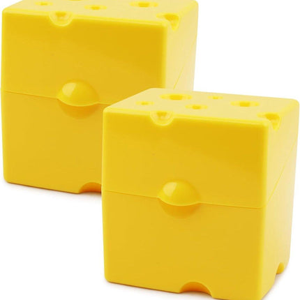 2-Pack Cheese Storage Boxes with Lids - For Sliced & Grated Cheese in the Fridge - Dishwasher Safe.