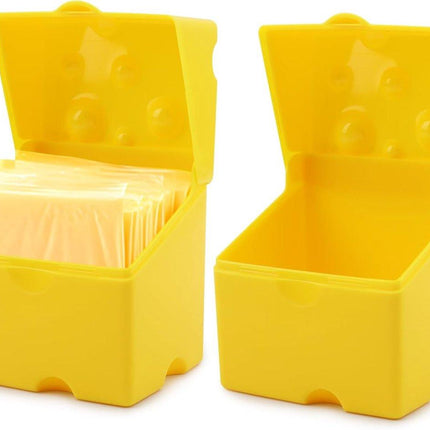 2-Pack Cheese Storage Boxes with Lids - For Sliced & Grated Cheese in the Fridge - Dishwasher Safe.