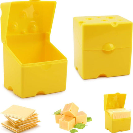 2-Pack Cheese Storage Boxes with Lids - For Sliced & Grated Cheese in the Fridge - Dishwasher Safe.
