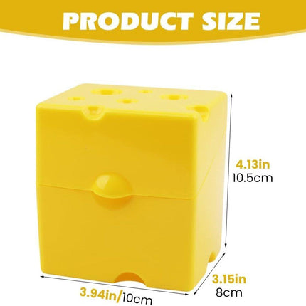2-Pack Cheese Storage Boxes with Lids - For Sliced & Grated Cheese in the Fridge - Dishwasher Safe.