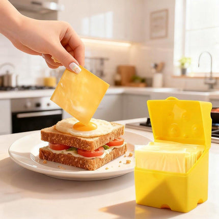 2-Pack Cheese Storage Boxes with Lids - For Sliced & Grated Cheese in the Fridge - Dishwasher Safe.