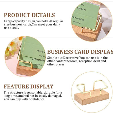 Business Card Holder - Wooden Display Rack - Desk Business Card Holder - Wooden Business Card Holder - Suitable for offices, homes, exhibition stands, receptions, events, meeting rooms and as a promotional gift.（B）.