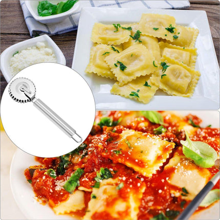 Luxury Rotary Cutter for Embossing - Baking Tools - Dough and Pastry Tools Made of Stainless Steel - Equipped with an Ergonomic Handle - Dishwasher Safe - Suitable for Cutting, Sealing and Pressing.