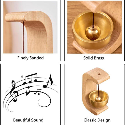 Wind Chime - Magnetic Wind Chime - Wooden Doorbell - Wooden Shop Bell - For Opening Doors (Light Brown).