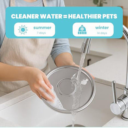 Cat Drinking Fountain - Quiet Drinking Fountain for Cats - 3.2L Stainless Steel Water Fountain with Filter - Cat Water Fountain - Cat Drinking Bowl - Includes 4 Cat Fountain Filters - for Cats and Dogs.