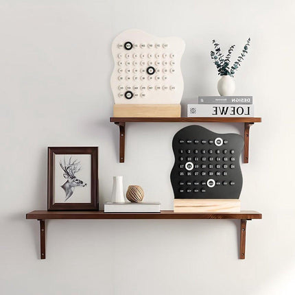 Desktop Perpetual Calendar - 2026 Calendar - Reusable Block Calendar for the Desk - 2026 Monthly Calendar - Modern Ring Date Calendar - White.