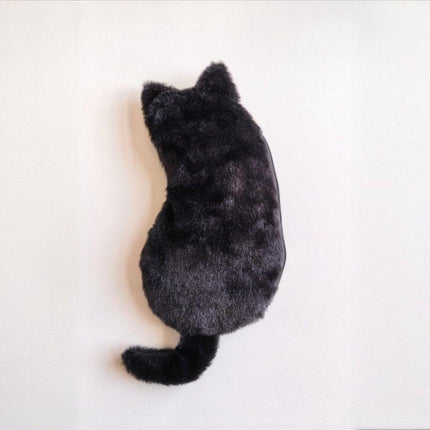 Student Storage Box - Pencil Case - Makeup Bag - Cute Cat-Shaped Storage Bag - Creative Cat-Shaped Storage Bag - Lightweight and Portable - Suitable for School, Office and Travel（Black）.