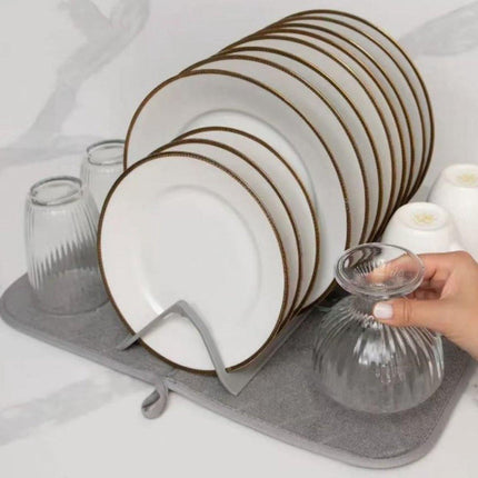 Folding Coasters - Kitchen Placemats - Draining Mats - Storage Racks - Suitable for Kitchens (Grey).