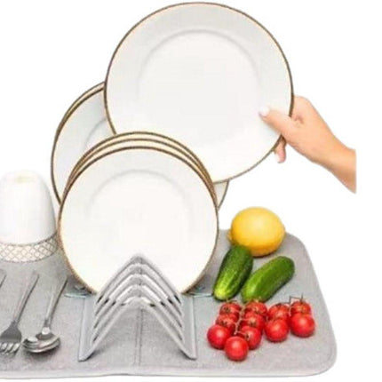 Folding Coasters - Kitchen Placemats - Draining Mats - Storage Racks - Suitable for Kitchens (Grey).