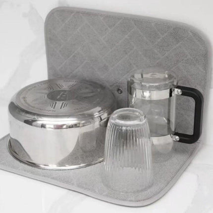 Folding Coasters - Kitchen Placemats - Draining Mats - Storage Racks - Suitable for Kitchens (Grey).
