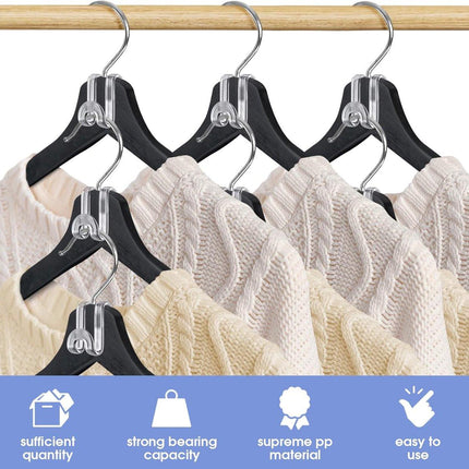 Hanger Hooks | Hooks - S-Hook Hangers - Transparent - 100 Pieces - Coat Hook - Space-Saving Hanger Connector Hooks - Plastic Hanger Connectors - Ideal for Organizing Your Wardrobe.
