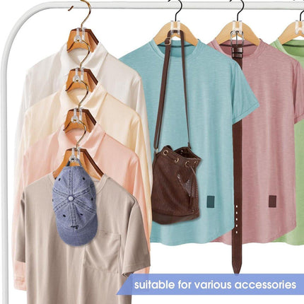 Hanger Hooks | Hooks - S-Hook Hangers - Transparent - 100 Pieces - Coat Hook - Space-Saving Hanger Connector Hooks - Plastic Hanger Connectors - Ideal for Organizing Your Wardrobe.