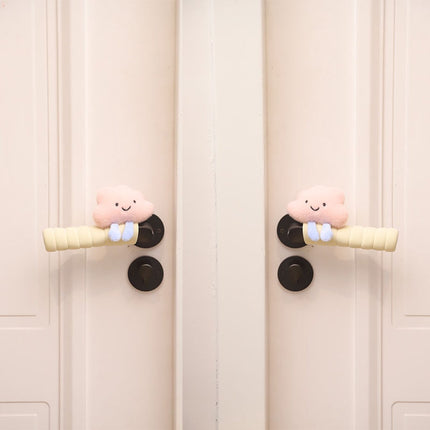Protective Cover - Set of Two - Cute Cloud-Shaped Door Handle Gloves - Decorative Door Handle Protector Cover - Door Accessories (Pink).