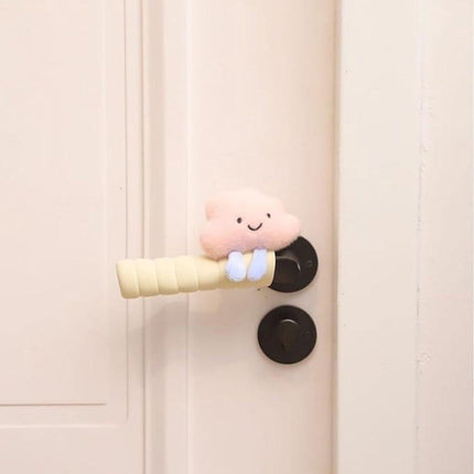 Protective Cover - Set of Two - Cute Cloud-Shaped Door Handle Gloves - Decorative Door Handle Protector Cover - Door Accessories (Pink).