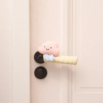 Protective Cover - Set of Two - Cute Cloud-Shaped Door Handle Gloves - Decorative Door Handle Protector Cover - Door Accessories (Pink).