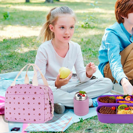 Cooler Bags - Lunch Bag - Handle Strap - Cooler Bag - Lunch Bag - Insulated Cooler Bag - Picnic Bag - 25.5*21*17cm - Suitable for work, office, travel and picnics（Purple）.