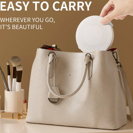 Make up mirror - Mini mirror with light - 1x/5x magnification - 10 cm - Rechargeable - Suitable for wallets, pockets, travel and as a gift (Khaki).
