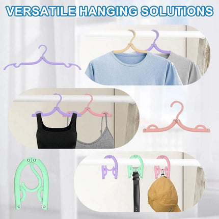 10-Piece Travel Clothes Hanger - Portable Folding Clothes Hanger - Folding Clothes Rack.