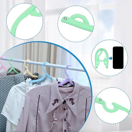 10-Piece Travel Clothes Hanger - Portable Folding Clothes Hanger - Folding Clothes Rack.
