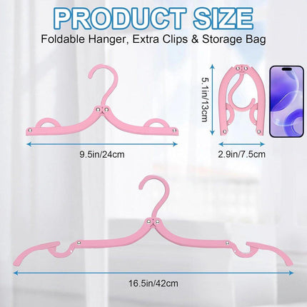 10-Piece Travel Clothes Hanger - Portable Folding Clothes Hanger - Folding Clothes Rack.