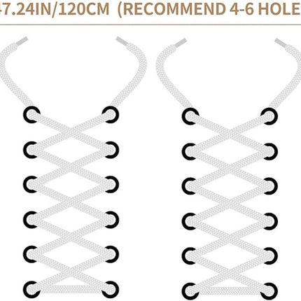 White flat laces - suitable for sports shoes, etc. White 120 cm 3 pairs.