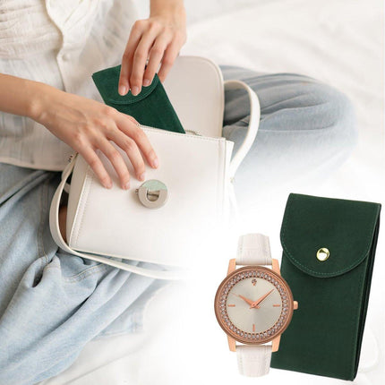 Watch Storage Bags - 4 pcs - Watch Travel Bag - Thickened Double-Sided Fleece Watch Envelope - Jewelry Pouch with Snap Closure - Storage Bag - Watch Pouch with Microfiber Flap.