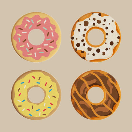 Coasters - Non-slip coasters - heat insulating coasters - Set of 4 - Donut-shaped - Anti-burn and anti-slip - Nice decoration for your home and dining table.