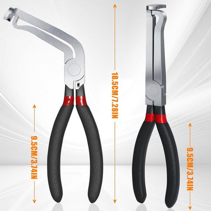2-Pack Auto Electrical Disconnect Pliers Set - Straight & 60° Angle for All Reach - Non-Slip Handles.