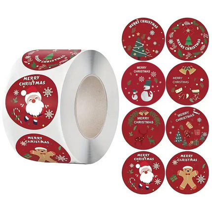 Stickers - Christmas Stickers - Cartoon Stickers - 2 Rolls - Approximately 500 stickers per roll - The best choice for decorating Christmas gifts.