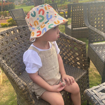 Baby Hat - Reversible Summer Hat - Summer Hat with Embroidered Letters - Size 50.