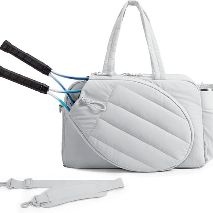 Tennis Bag - Tennis Backpack - 42L with Shoe Compartment - Sports Bag - Waterproof Racket Bag - Protective Racket Compartment - Portable as a Shoulder Bag - Gray.