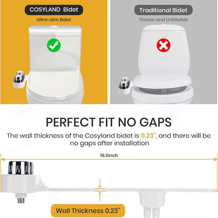 bidet - Toilet bidet | With 2 spray heads - Self-cleaning bidet spray - Adjustable water pressure - Toilet bidet attachment - Comes with a bidet installation video.