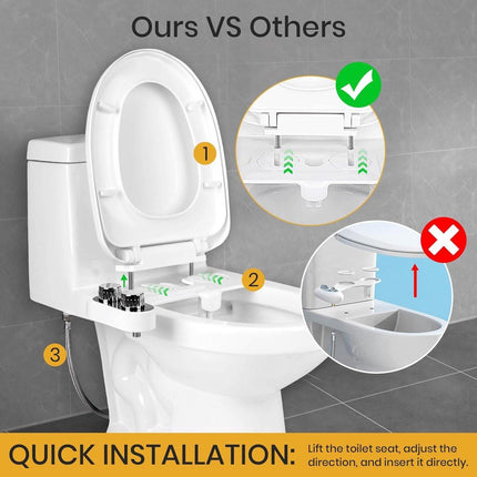 bidet - Toilet bidet | With 2 spray heads - Self-cleaning bidet spray - Adjustable water pressure - Toilet bidet attachment - Comes with a bidet installation video.