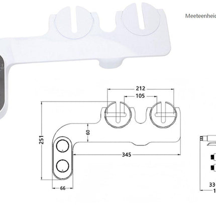 bidet - Toilet bidet | With 2 spray heads - Self-cleaning bidet spray - Adjustable water pressure - Toilet bidet attachment - Comes with a bidet installation video.