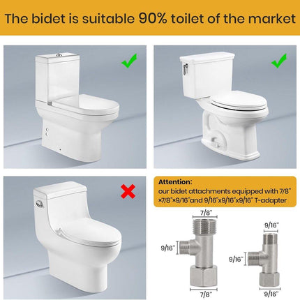 bidet - Toilet bidet | With 2 spray heads - Self-cleaning bidet spray - Adjustable water pressure - Toilet bidet attachment - Comes with a bidet installation video.