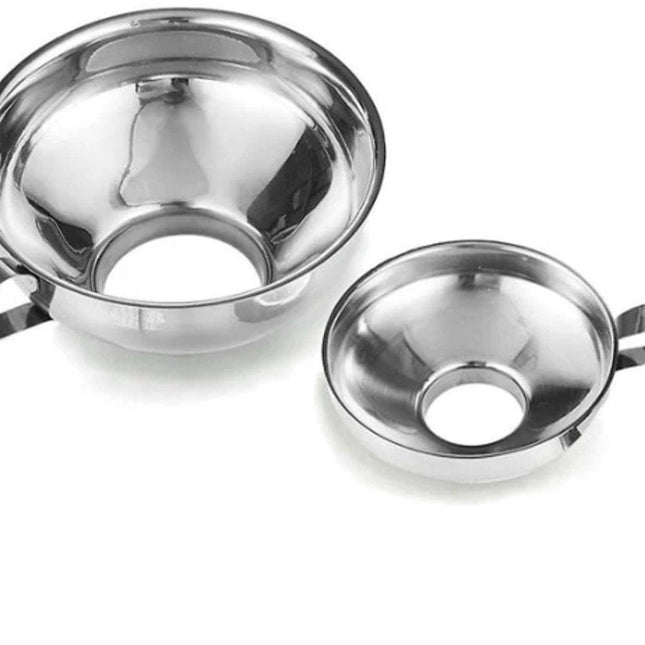 2-Pack - Funnels - Stainless Steel - Kitchen Funnels - Jam Can Funnels.