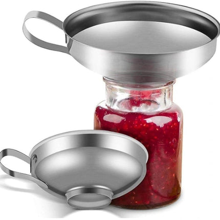 2-Pack - Funnels - Stainless Steel - Kitchen Funnels - Jam Can Funnels.