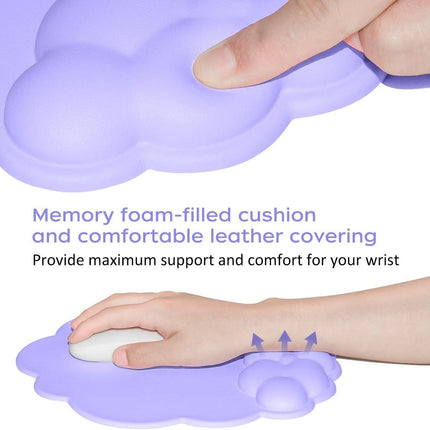 Mouse Pad - Mouse Pad with Wrist Rest - Ergonomic Mouse Pad - Mouse Pad with Leather Surface, Suitable for Computers, Laptops, Office, Home and Travel, with Non-Slip Bottom - Purple.