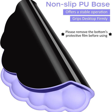 Mouse Pad - Mouse Pad with Wrist Rest - Ergonomic Mouse Pad - Mouse Pad with Leather Surface, Suitable for Computers, Laptops, Office, Home and Travel, with Non-Slip Bottom - Purple.