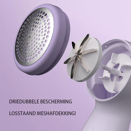 Rechargeable Lint Remover with Display - Lint Remover - Suction and Shave Function - Lint Remover - Type-C Charging - 3 Working Modes & 6-Blade System - Purple.