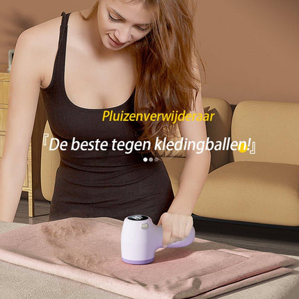Rechargeable Lint Remover with Display - Lint Remover - Suction and Shave Function - Lint Remover - Type-C Charging - 3 Working Modes & 6-Blade System - Purple.