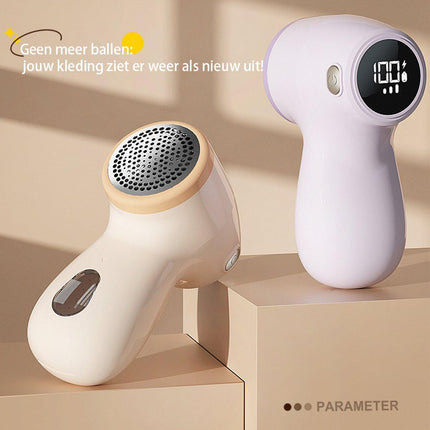 Rechargeable Lint Remover with Display - Lint Remover - Suction and Shave Function - Lint Remover - Type-C Charging - 3 Working Modes & 6-Blade System - Purple.