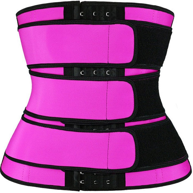 Women Sweat Reducer Training Belt - Sweatband - Waist Trainer - Slimming Belly Band - 3-Row Closure & Breathable Material - Extended Sizes (S to 6XL) - Red, 4XL